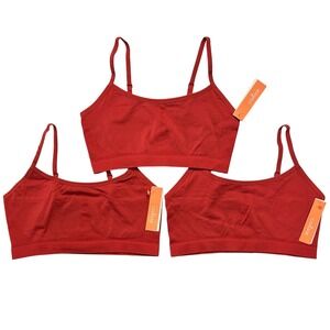 Colsie Women Red Seamless Ribbed Tank Bralette Tops Size XL 38DD 40 Lot of 3